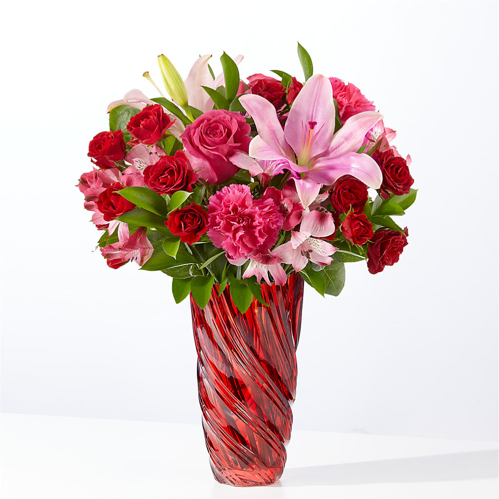 In Love Bouquet with Luxe Swirl Vase – Nextdayflowers.net, Tontitown AR