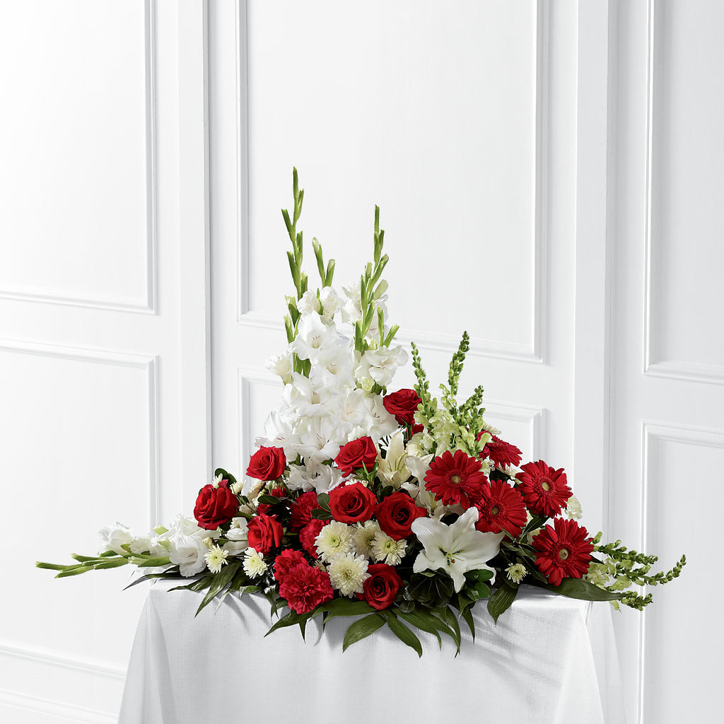 Crimson & White Arrangement – Nextdayflowers.net, Tontitown AR
