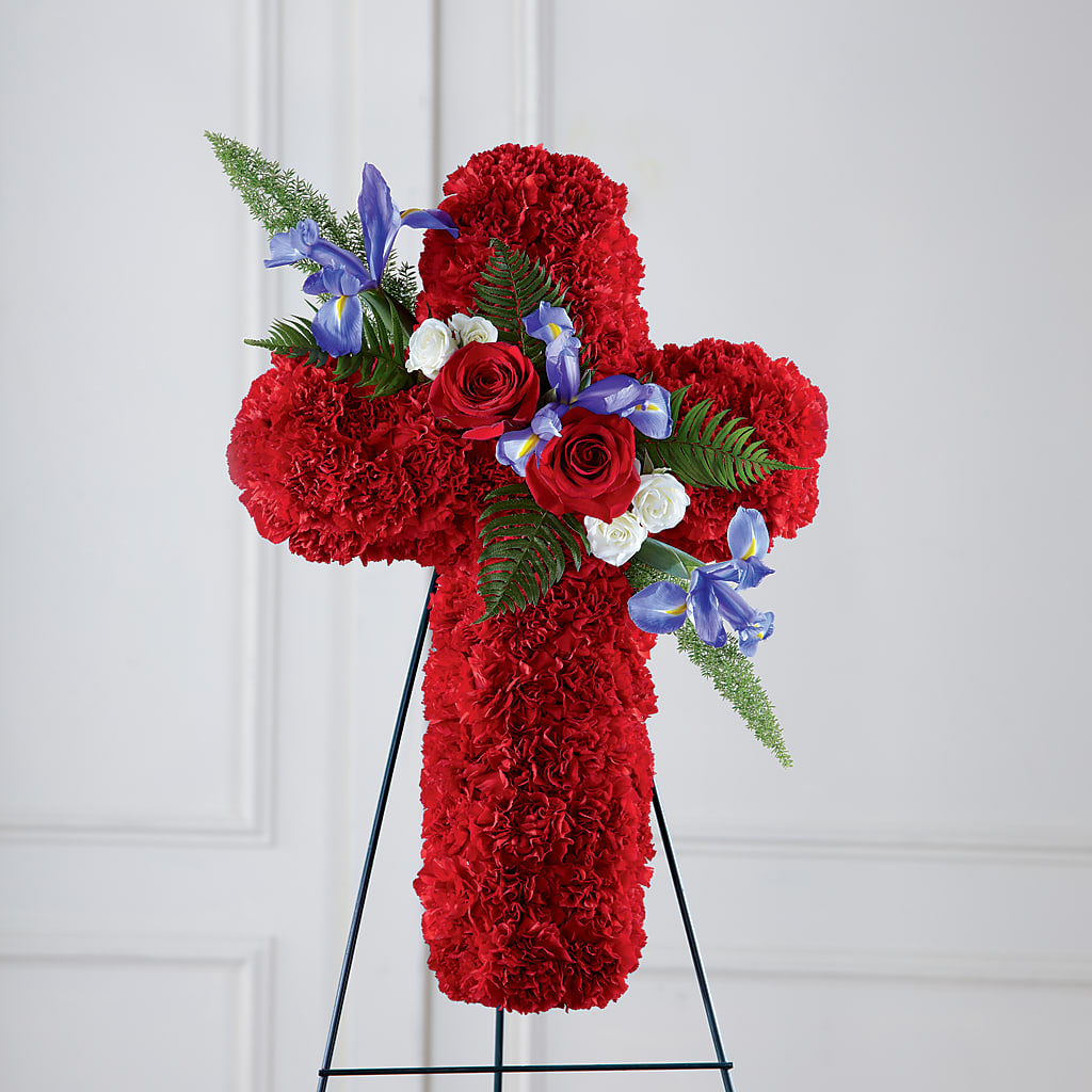 Faithful Hero Floral Cross – Nextdayflowers.net, Tontitown AR