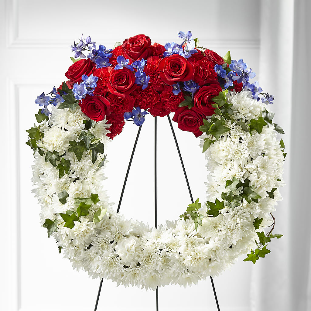 Patriotic Passion Wreath – Nextdayflowers.net, Tontitown AR