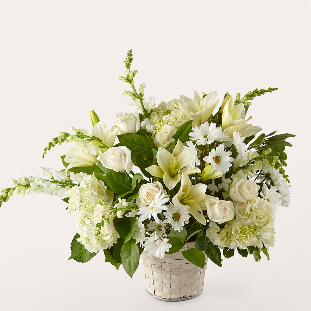 Ivory Elegance Floral Basket – Nextdayflowers.net, Tontitown AR