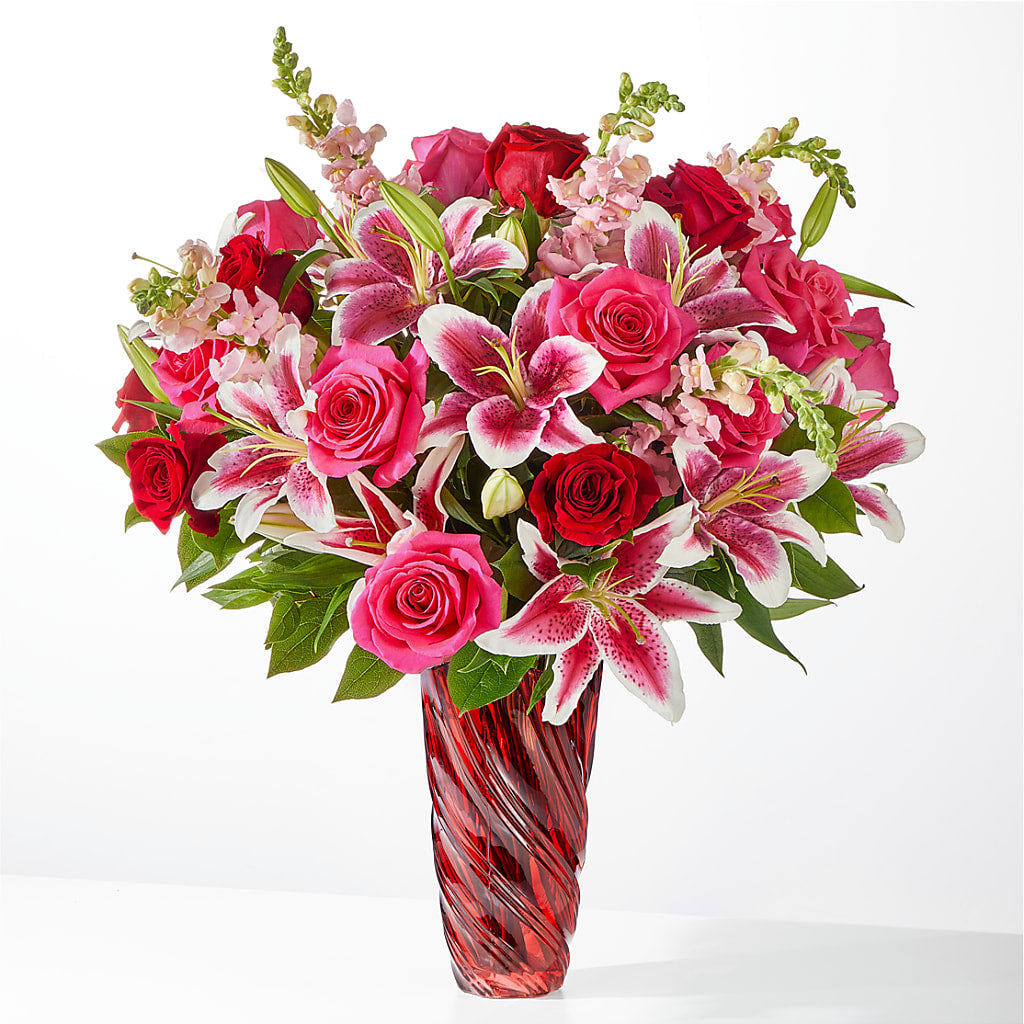 Always You Bouquet with Luxe Swirl Vase – Nextdayflowers.net, Tontitown AR