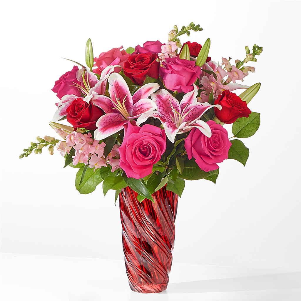 Always You Bouquet with Luxe Swirl Vase – Nextdayflowers.net, Tontitown AR