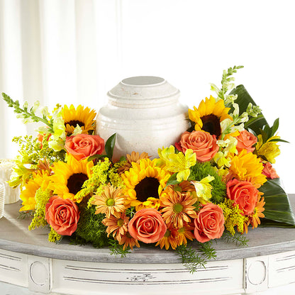 Faithful Sunflower Cremation Adornment –  Nextdayflowers.net, Tontitown AR